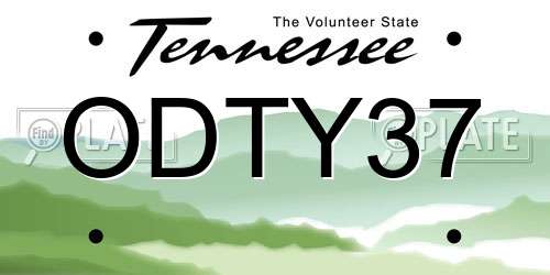 ODTY37 Tennessee License Plate