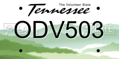 ODV503 Tennessee License Plate