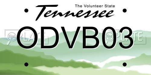 ODVB03 Tennessee License Plate