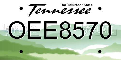 OEE8570 Tennessee License Plate
