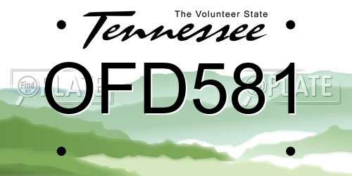 OFD581 Tennessee License Plate