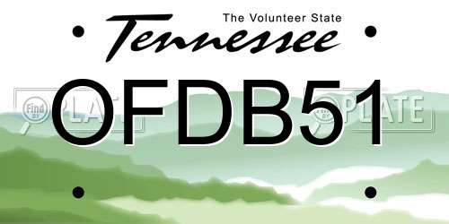 OFDB51 Tennessee License Plate