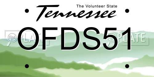 OFDS51 Tennessee License Plate