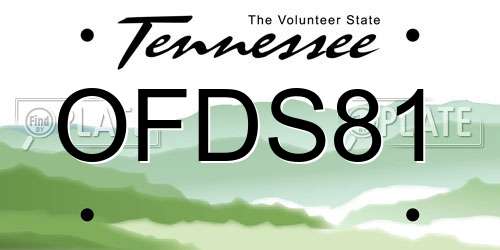 OFDS81 Tennessee License Plate