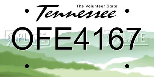 OFE4167 Tennessee License Plate