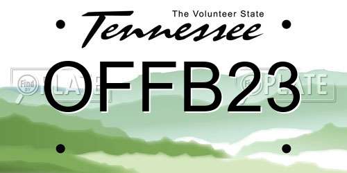 OFFB23 Tennessee License Plate