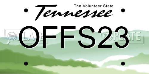 OFFS23 Tennessee License Plate