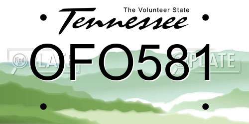 OFO581 Tennessee License Plate