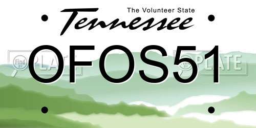 OFOS51 Tennessee License Plate