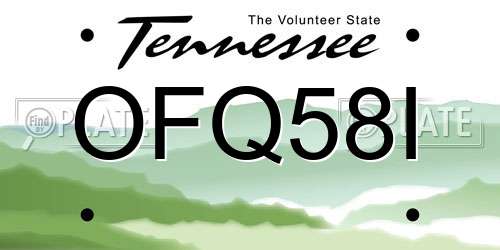 OFQ58I Tennessee License Plate