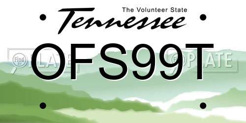 OFS99T Tennessee License Plate