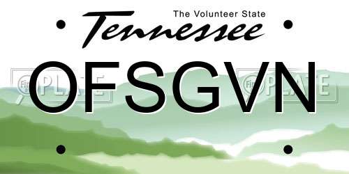OFSGVN Tennessee License Plate