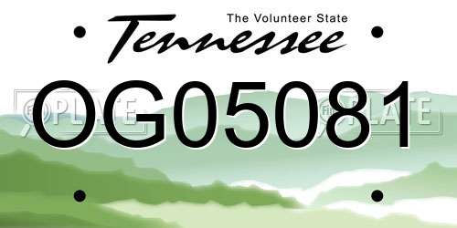 OG05081 Tennessee License Plate