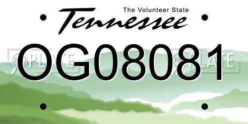 OG08081 Tennessee License Plate