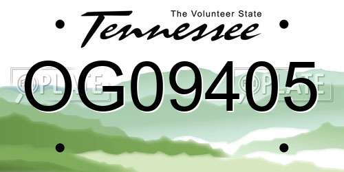 OG09405 Tennessee License Plate