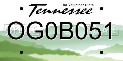 OG0B051 Tennessee License Plate