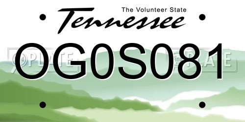 OG0S081 Tennessee License Plate