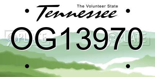 OG13970 Tennessee License Plate