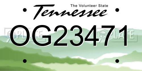 OG23471 Tennessee License Plate