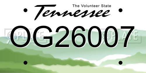 OG26007 Tennessee License Plate