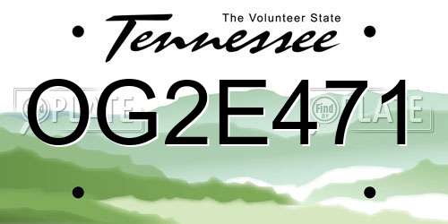 OG2E471 Tennessee License Plate