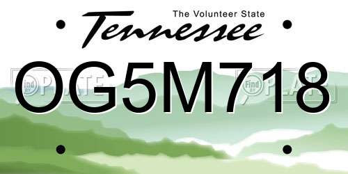 OG5M718 Tennessee License Plate