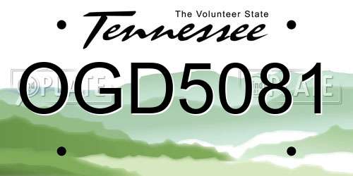 OGD5081 Tennessee License Plate