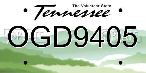 OGD9405 Tennessee License Plate