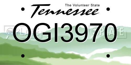 OGI3970 Tennessee License Plate