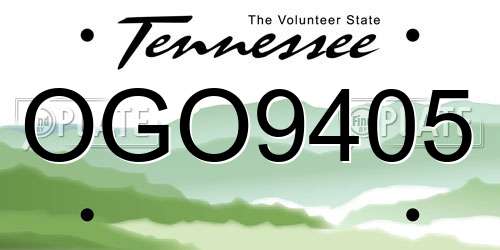 OGO9405 Tennessee License Plate