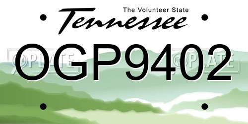 OGP9402 Tennessee License Plate