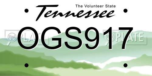 OGS917 Tennessee License Plate