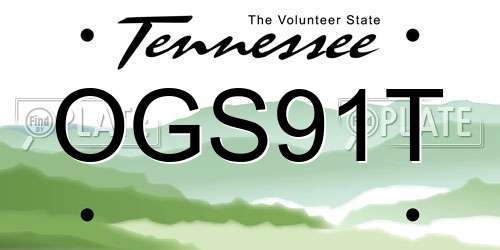 OGS91T Tennessee License Plate