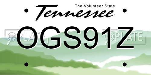 OGS91Z Tennessee License Plate