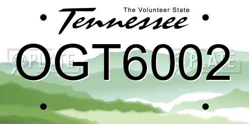 OGT6002 Tennessee License Plate