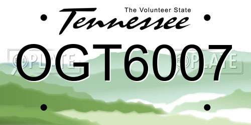 OGT6007 Tennessee License Plate