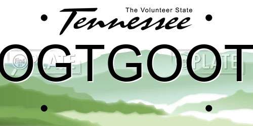 OGTGOOT Tennessee License Plate