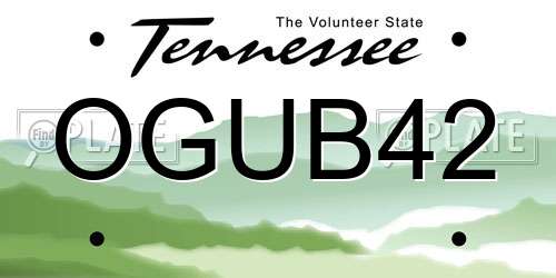 OGUB42 Tennessee License Plate