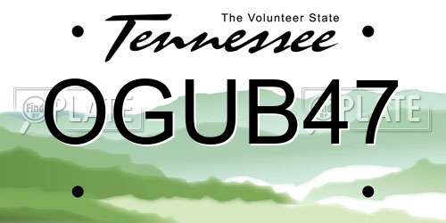 OGUB47 Tennessee License Plate