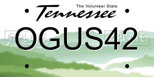 OGUS42 Tennessee License Plate