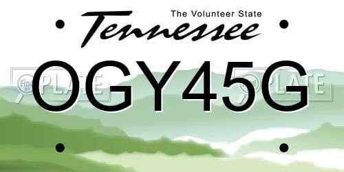 OGY45G Tennessee License Plate