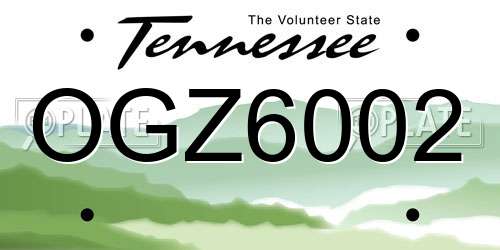 OGZ6002 Tennessee License Plate