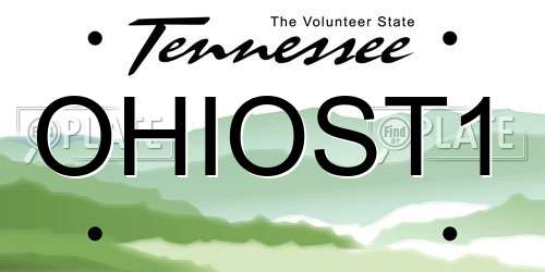 OHIOST1 Tennessee License Plate