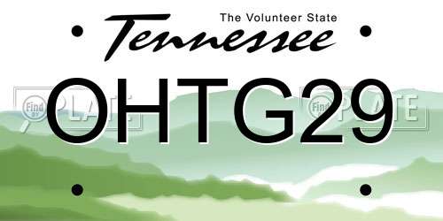 OHTG29 Tennessee License Plate