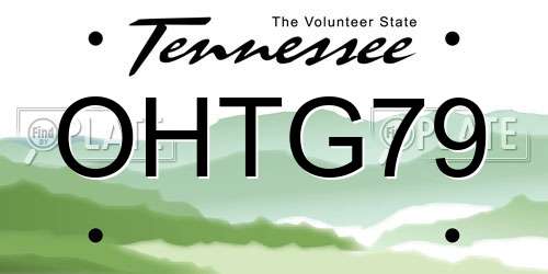 OHTG79 Tennessee License Plate