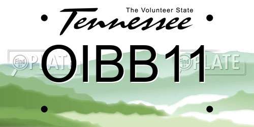 OIBB11 Tennessee License Plate