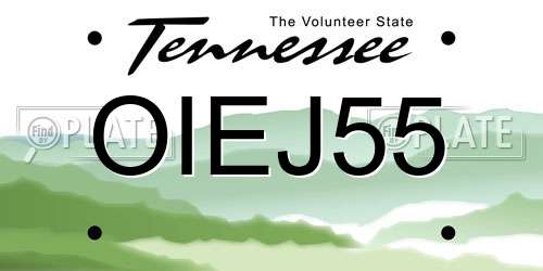 OIEJ55 Tennessee License Plate