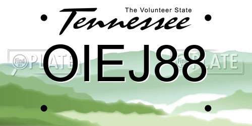 OIEJ88 Tennessee License Plate