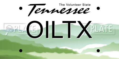 OILTX Tennessee License Plate