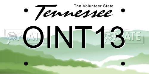 OINT13 Tennessee License Plate